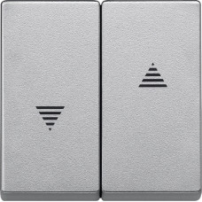 Клавіша подвійна для вимикача  жалюзі, алюміній, Merten System M Schneider Electric MTN435560