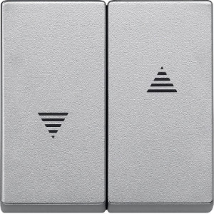 Клавіша подвійна для вимикача  жалюзі, алюміній, Merten System M Schneider Electric MTN435560