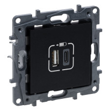 NILOE STEP Розетка USB Тип А+C 12Вт+15Вт 5 В колір Чорний