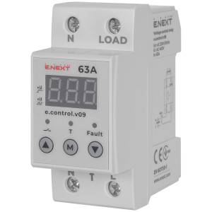 Реле контролю напруги однофазне 63А з індикацією e.control.v09