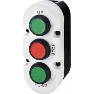 Кнопковий пост 3-модул. ESE3-V7 (Compact, "UP/STOP/DOWN", зелен./червон./зелен., корп. сіро-чорн.)