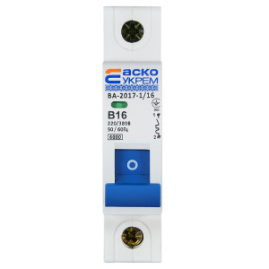 Автоматичний вимикач УКРЕМ ВА-2017/B 1р 16А АСКО