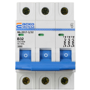 Автоматичний вимикач УКРЕМ ВА-2017/B 3р 32А АСКО