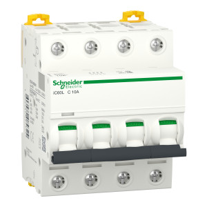 Автоматичний вимикач Acti9 iC60L  4P, 10А, крива C Schneider Electric A9F94410