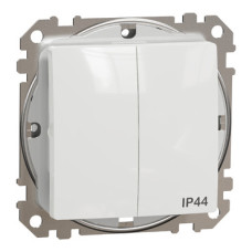 Двоклавішний вимикач зі ступенем захисту IP44, Білий Sedna Design, Schneider Electric SDD211105