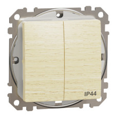 Двоклавішний вимикач зі ступенем захисту IP44, Береза Sedna Elements,  Schneider Electric SDD280105