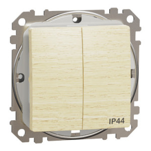 Двоклавішний вимикач зі ступенем захисту IP44, Береза Sedna Elements,  Schneider Electric SDD280105