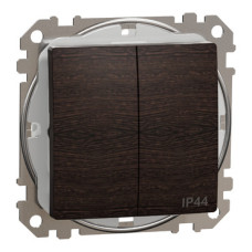 Двоклавішний вимикач зі ступенем захисту IP44 Венге Sedna Elements,  Schneider Electric SDD281105