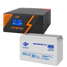 Комплект резервного живлення LogicPower ДБЖ 1050W + мультигелева батарея 1200Wh(37075)