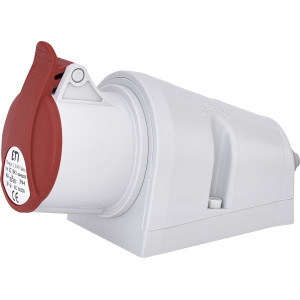 Розетка настінна (силовий роз'єм) EZ-1643 IP44 (16A, 400V, 3P+PE)