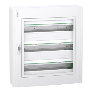 Розподільчий щит навісний, 3 ряди, 24 модулі, прозорі двері, PrismaSeT XS, Schneider Electric LVSXR324
