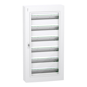 Розподільчий щит навісний, 6 рядів, 24 модулі, прозорі двері, PrismaSeT XS, Schneider Electric LVSXR624