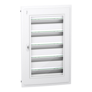 Розподільчий щит врізний, 5 рядів, 24 модулі, прозорі двері, PrismaSeT XS, Schneider Electric LVSXP524