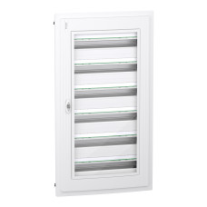 Розподільчий щит врізний, 6 рядів, 24 модулі, прозорі двері, PrismaSeT XS, Schneider Electric LVSXP624