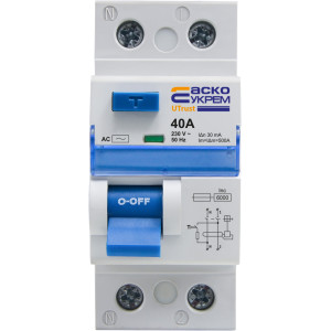 Пристрій захисного відключення  UTrust 1P+N 40А 30mА АС