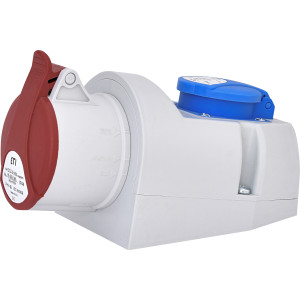 Розетка комбінована (силовий роз'єм) EZCZ-S-1653 IP44 (16A, 400V/230V, 3P+N+PE / EE 16S Schuko)