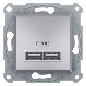 USB РОЗЕТКА 2,1A АЛЮМІНІЙ ASFORA