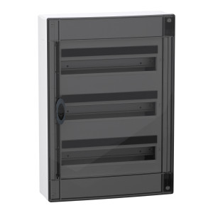 Розподільчий щит навісний, 3 ряди, 18 модулів, димчасті двері, PrismaSeT XS, Schneider Electric LVSXR318