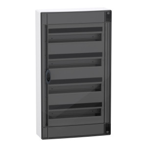 Розподільчий щит навісний, 4 ряди, 18 модулів, димчасті двері, PrismaSeT XS, Schneider Electric LVSXR418