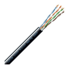 Кабель UTP  4х2х24 AWG PE Сategory 5e (k) (ЗЗКМ) наружн. чорний, 0102