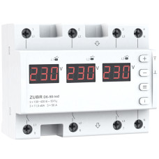 Реле напруги "Zubr" D 6-50А red, (6 модулей)