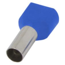 Ізольований наконечник e.terminal.stand.te.2.0.75.blue (TE7510 blue) 2x0,75 кв.мм, блакитний, 100шт