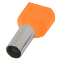 Ізольований наконечник e.terminal.stand.te.2.0.75.orange (TE7508 orange) 2x0,75 кв.мм, помаранчевий, 100шт