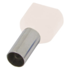 Ізольований наконечник e.terminal.stand.te.2.1.white (TE1008 white) 2x1 кв.мм, білий, 100шт