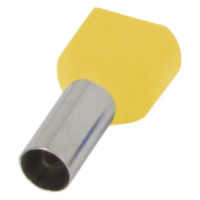 Ізольований наконечник e.terminal.stand.te.2.1.5.yellow (TE1508 yellow) 2x1,5 кв.мм, жовтий, 100шт