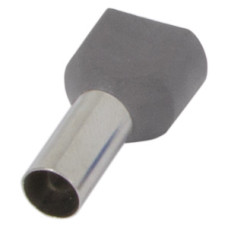 Ізольований наконечник e.terminal.stand.te.2.2.5.grey (TE2513 grey) 2x2,5 кв.мм, сірий, 100шт