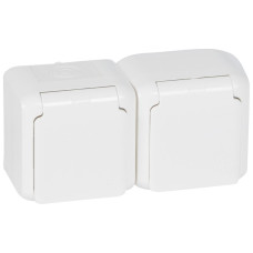 Розетка 2x2к+З Зі Шт. Ip44 Біл
