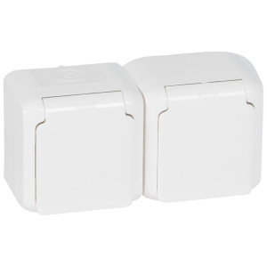 Розетка 2x2к+З Зі Шт. Ip44 Біл