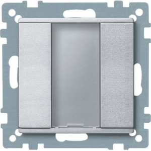 1-кнопковий вимикач PLUS, алюміній, System M, Merten, Schneider Electric MTN627560