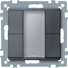 2-х кнопковий вимикач PLUS, антрацит, System M, Merten, Schneider Electric MTN627614