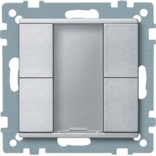 2-х кнопковий вимикача PLUS, алюміній System M, Merten, Schneider Electric MTN627660
