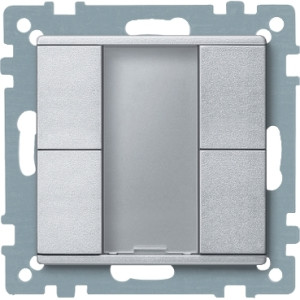 2-х кнопковий вимикача PLUS, алюміній System M, Merten, Schneider Electric MTN627660