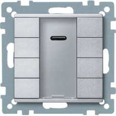 4-х кнопковий вимикач PLUS,з ІЧ прийомником, алюміній, System M, Merten, Schneider Electric MTN627960