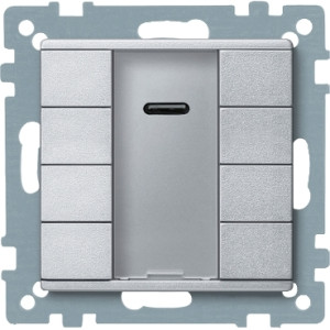 4-х кнопковий вимикач PLUS,з ІЧ прийомником, алюміній, System M, Merten, Schneider Electric MTN627960