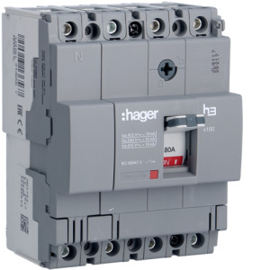 Автоматичний вимикач x160, In=80А, 4п, 18kA, Тфікс./Мфікс.
