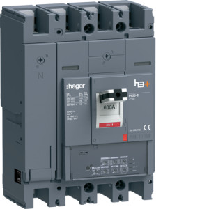 Автоматичний вимикач h3+, P630, In=630A, 4п, 70kA, LSI