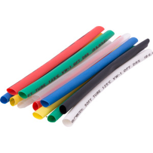 Набір трубок термоусаджувальних e.termo.stand.set.6.3, ( 8 кольорів), 100 мм, 24 шт.