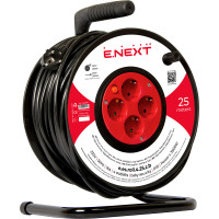 Подовжувач e.es.roll.4.25.z.b. барабанного типу, на котушці , з з/к, 25м, baby protect, провід 3х1,5кв.мм