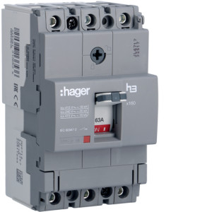 Автоматичний вимикач x160, In=63А, 3п, 18kA, Тфікс./Мфікс.
