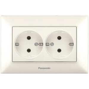Розетка Panasonic Arkedia Slim 2-на, крем