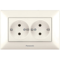 Розетка Panasonic Arkedia Slim 2-на з з/к, крем
