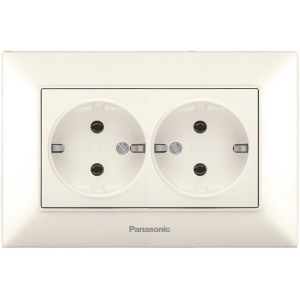 Розетка Panasonic Arkedia Slim 2-на з з/к, крем