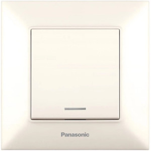Вимикач 1кл. з підсв. Panasonic Arkedia Slim, крем