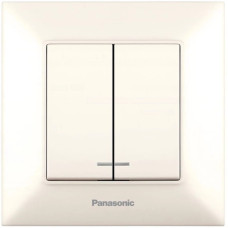 Вимикач 2кл. з підсв. Panasonic Arkedia Slim, крем