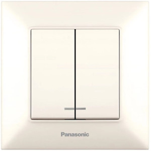Вимикач 2кл. з підсв. Panasonic Arkedia Slim, крем