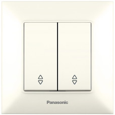Вимикач 2кл. прохідн. Panasonic Arkedia Slim, швидкий монтаж, крем